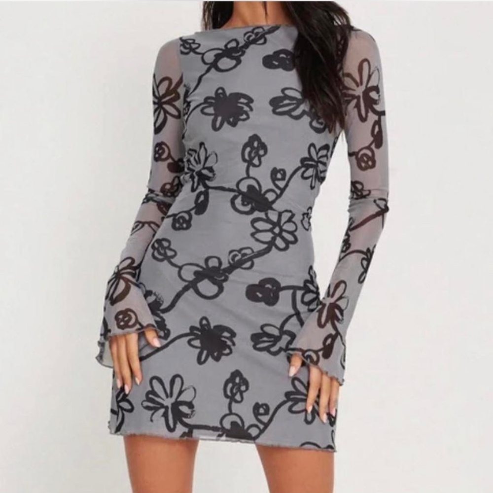 Motel Rocks Grey/Blue Sevila Dress
